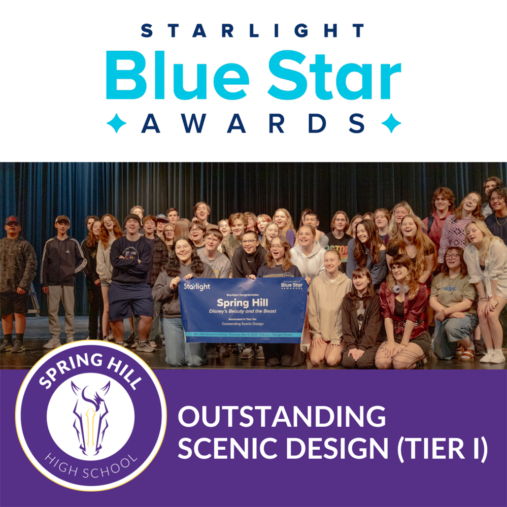  Image of Spring Hill Theater team being nominated for a Blue Star Award by Starlight Theatre